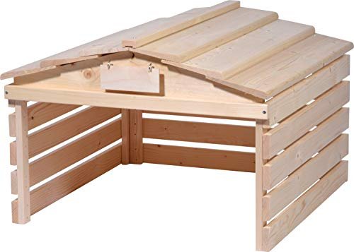 dobar® Garaje para Robot cortacésped de Madera con Techo extraíble, con Escudo Personalizable, 78,5 x 74 x 52,5 cm, Colo...